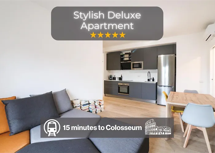 Modern Deluxe Apt - 15min Colosseum, AC, Wifi&Metro 5min
