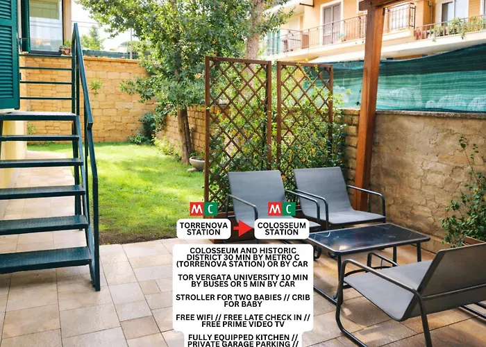 Golden Stay Rome - Entire Apartment For 6 People With Private Garden And Garage - Close To Metro C