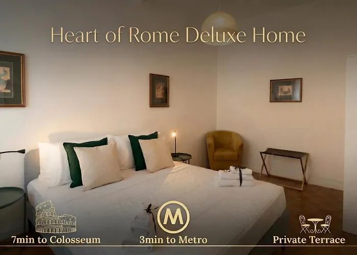 Heart Of Rome Deluxe - 7Min Colosseo, 3Min Metro & Terrace