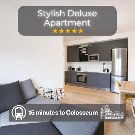 Modern Deluxe Apt - 15Min Colosseum, Ac, Wifi & Metro 5Min